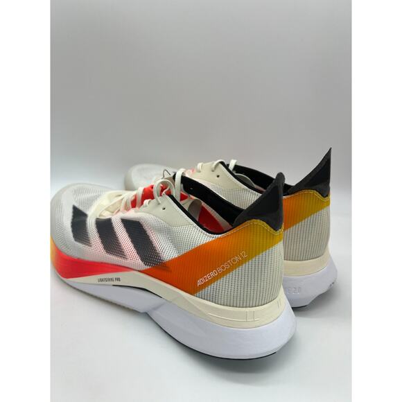 adidas Adizero Boston 12 Ivory Core Black Solar Red IG3320 Men's Size 12.5 - Picture 8 of 16